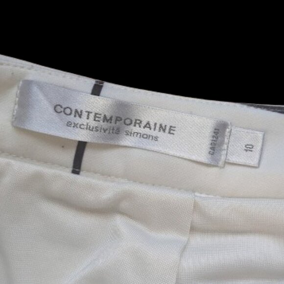 White and Black Checked Pleated Skirt  Fits Size 16 18 - Picture 3 of 3